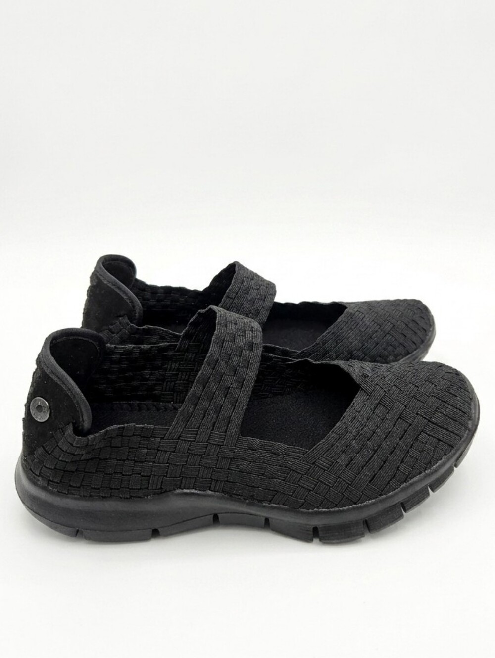 Bernie Mev Charm Woven Mary Jane Slip-On Shoes Black Sz 38 / 7.5 - 8 NWOT